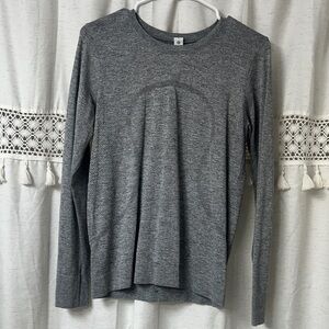lululemon athletica Heather Gray Long-Sleeve Crew Tee
